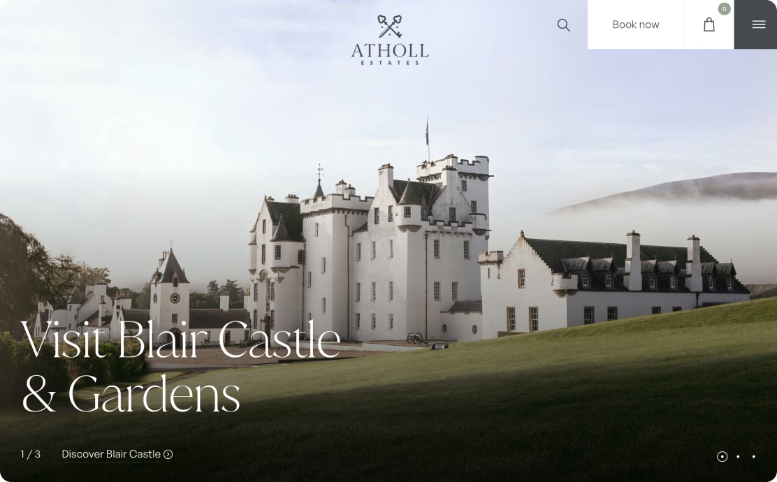 Capture d’écran du site Web Atholl Estates