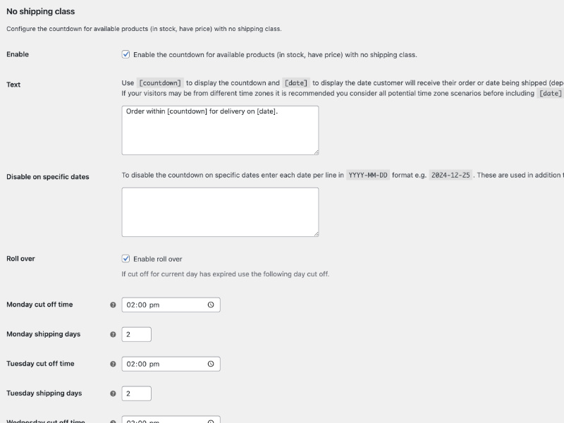 Shipping Countdown Marketplace