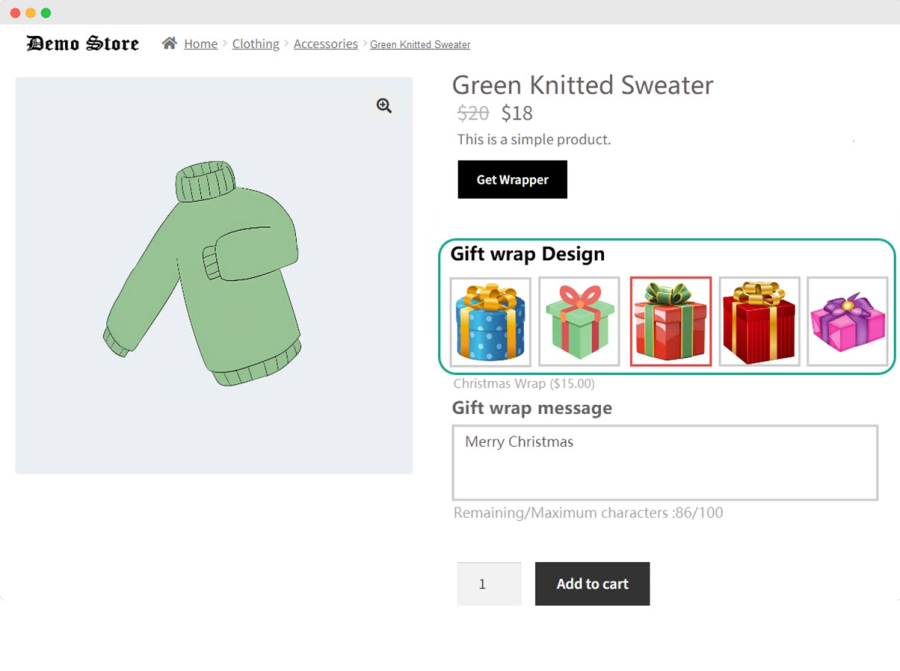 woocommerce gift wrap option