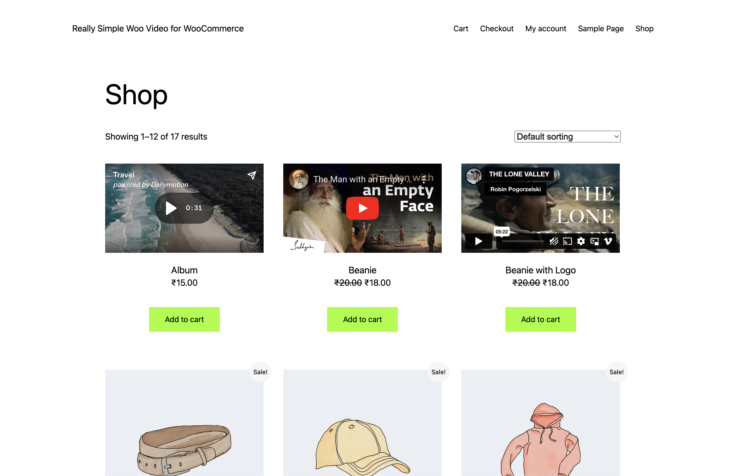 Embedded videos with Really Simple Featured Video for WooCommerce