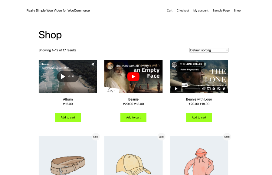 Embedded videos with Really Simple Featured Video for WooCommerce