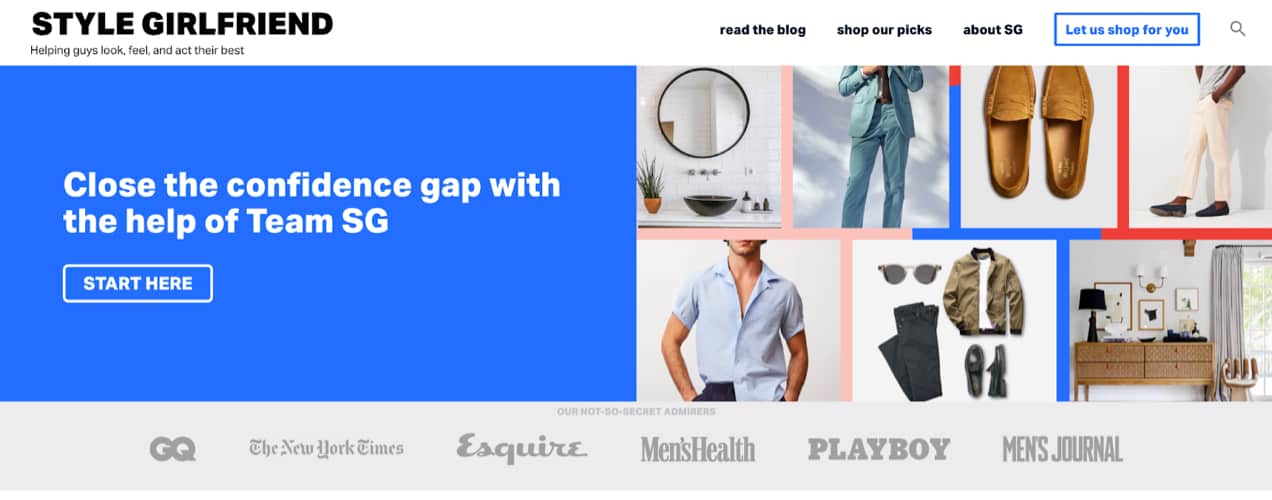 Style Girlfriend homepage design