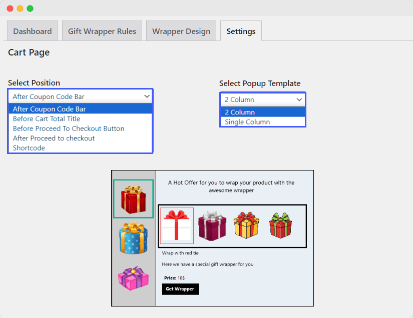 woocommerce gift wrap option