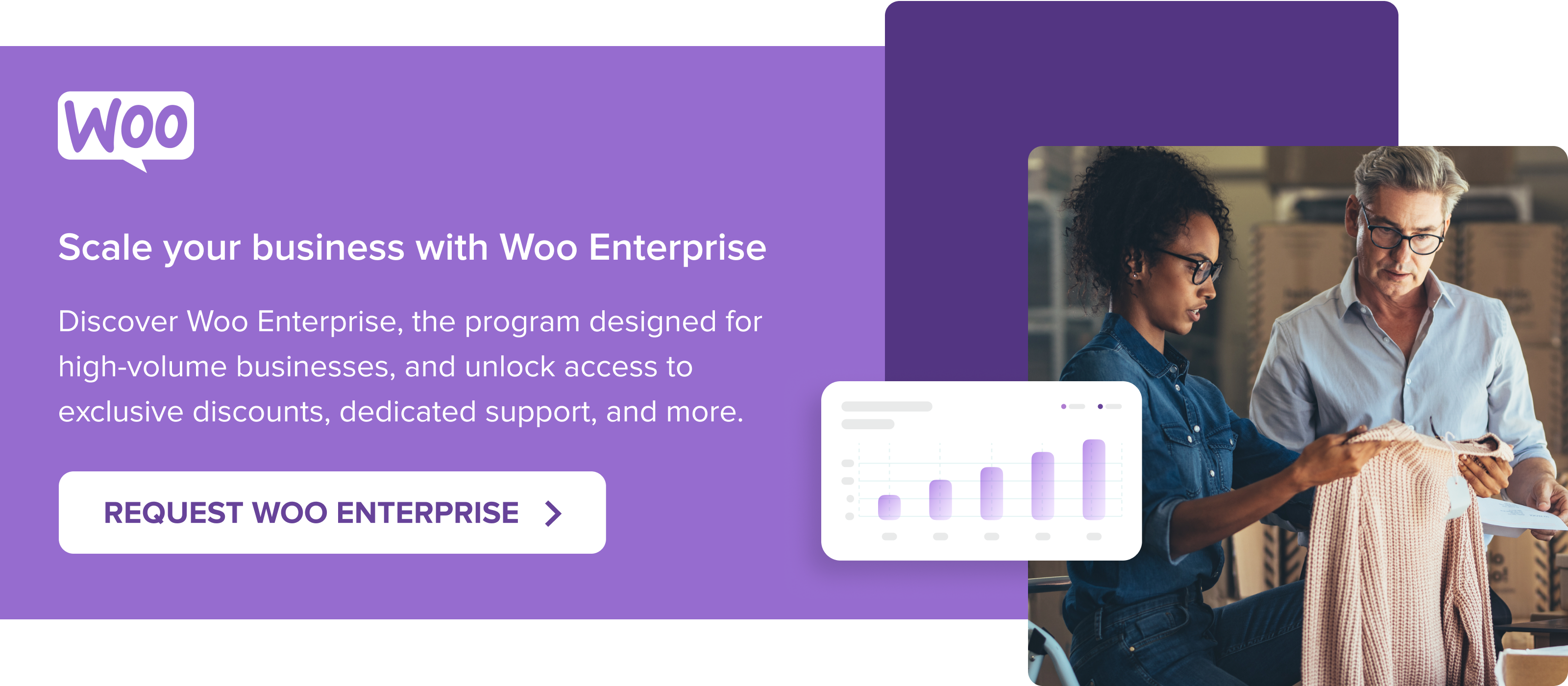 An invitation to request a Woo Enterprise account