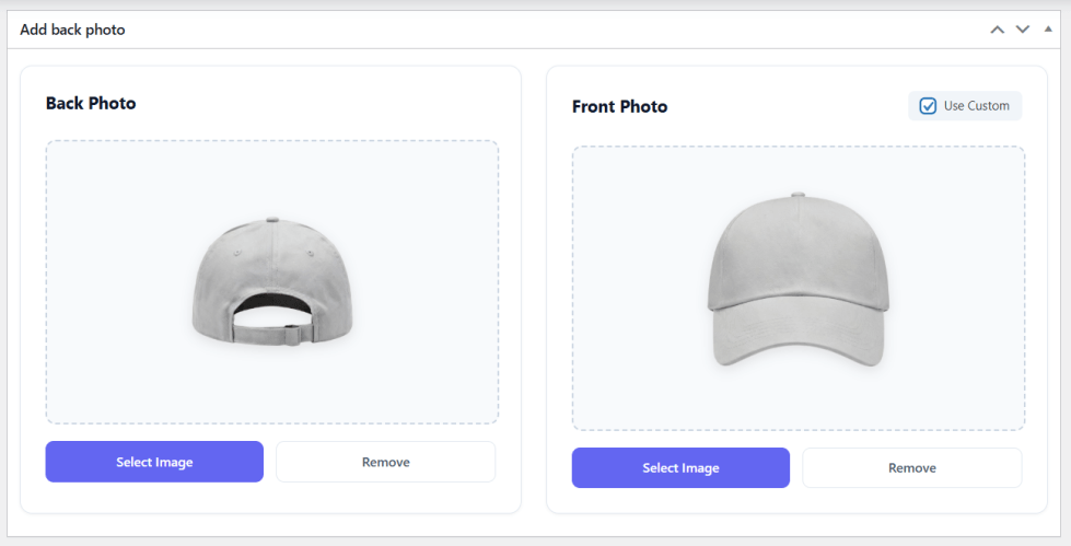 Add Front and Back Images on Simple Products