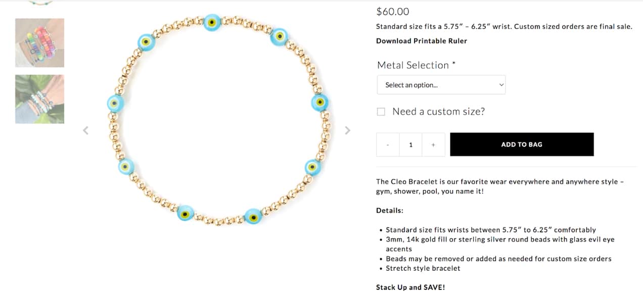 bracelet product page