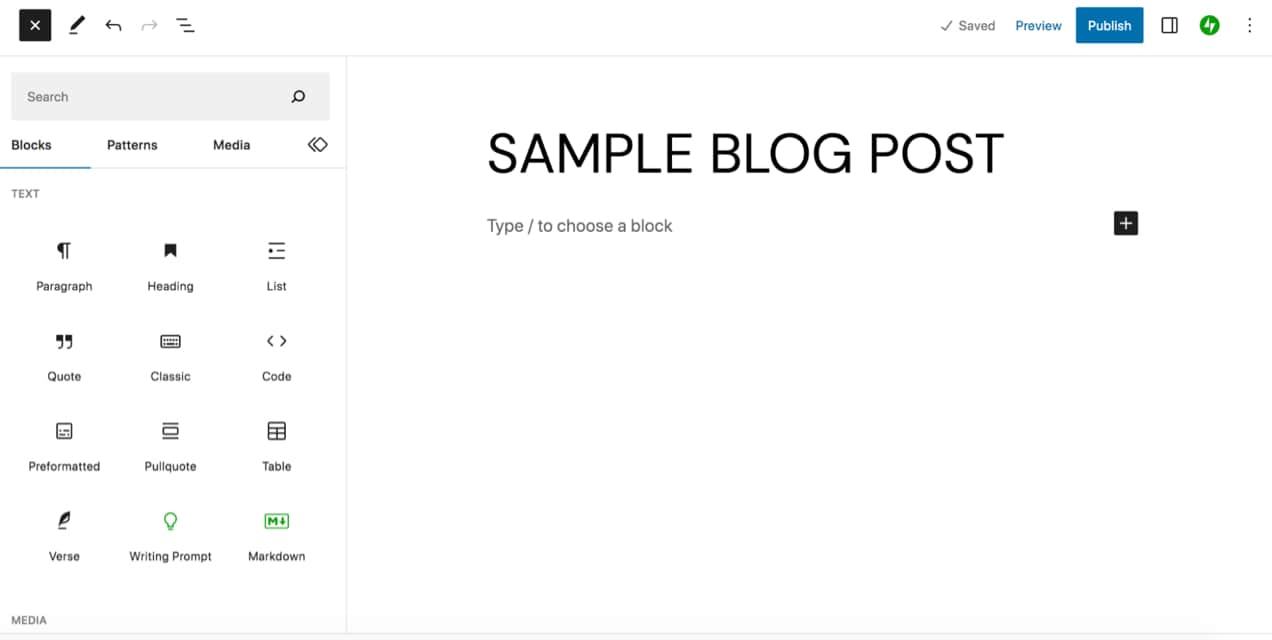 using the block editor in WordPress