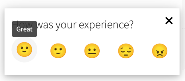 Rating labels feedback popup preview