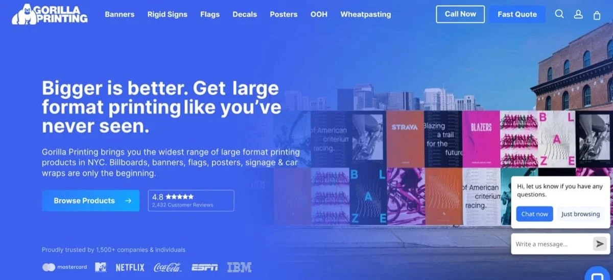 Gorilla printing website