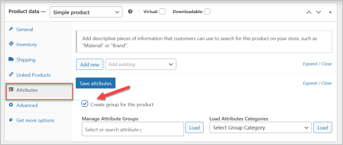 WooCommerce group attributes plugin