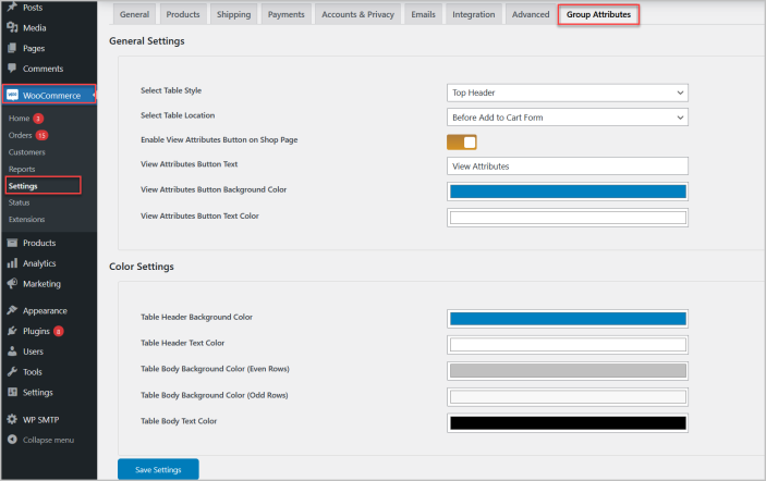 WooCommerce group attributes plugin