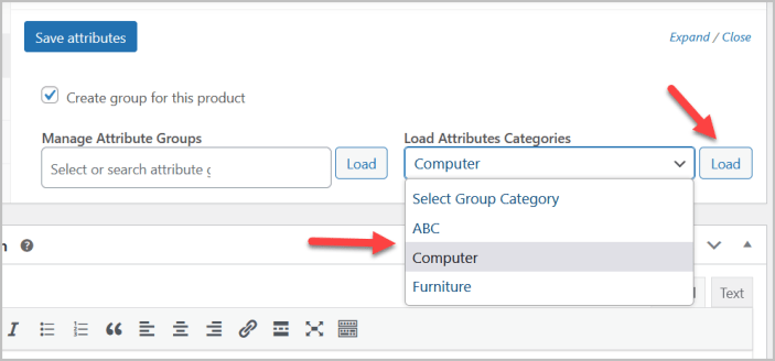 WooCommerce group attributes plugin