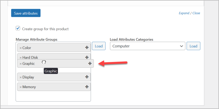 WooCommerce group attributes plugin