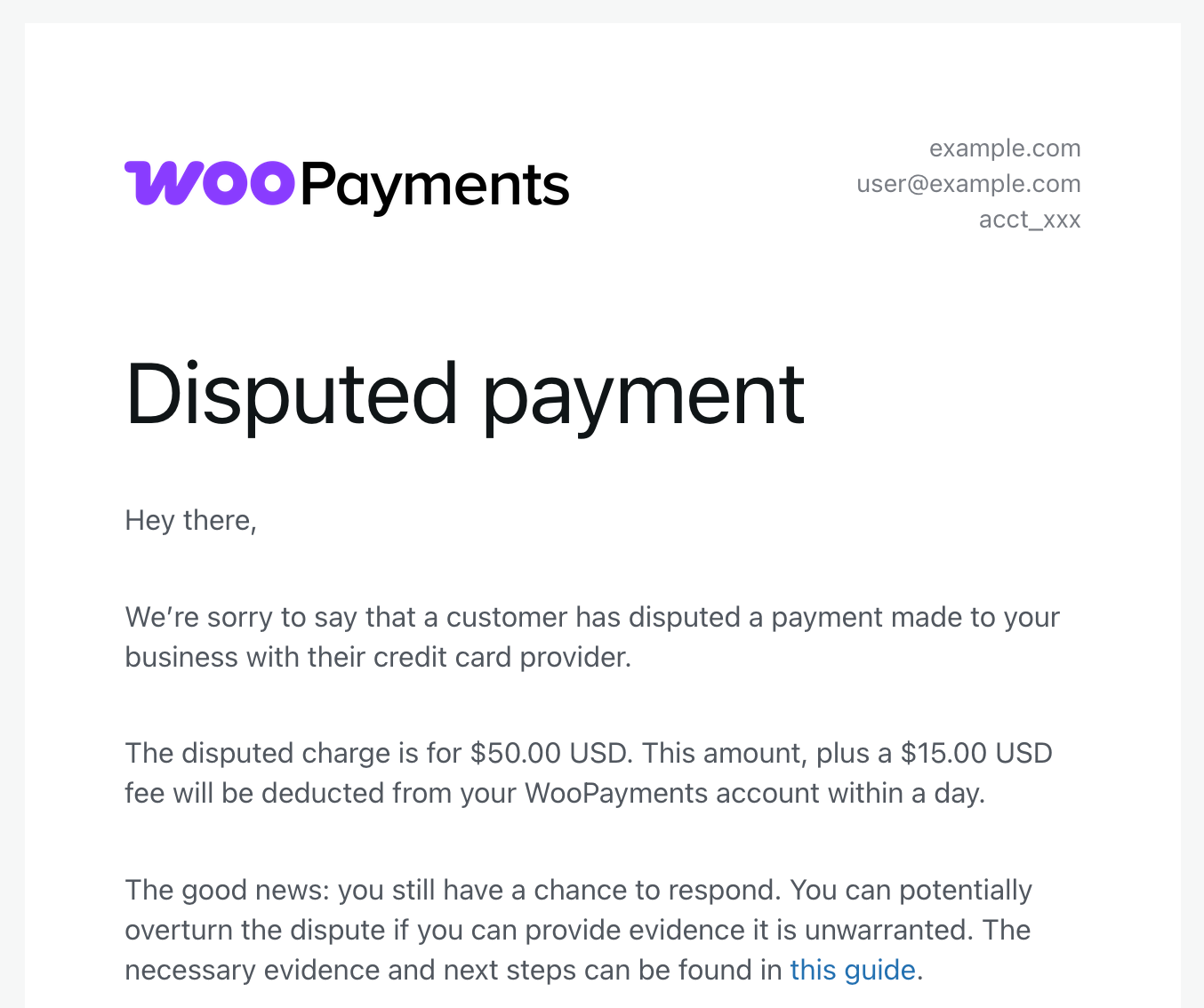 Disputed Payers Managing Disputes with WooPayments Documentation - WooCommerce