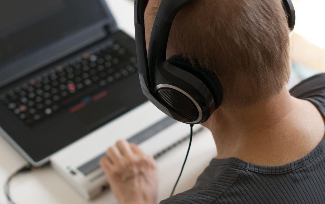 man using a accessibility tools