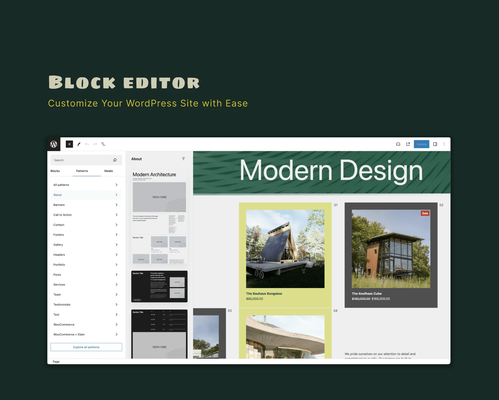 Eben theme has support for Block editor