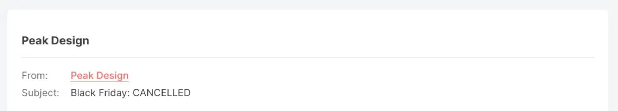 subject line: "black friday: cancelled"