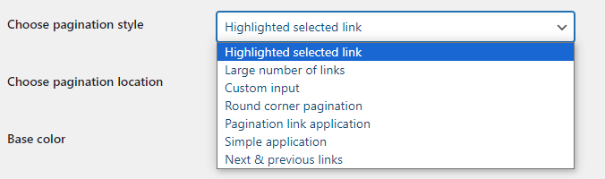 Choose from multiple pagination styles