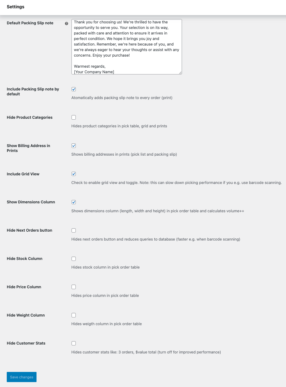 settings - pick order part 2