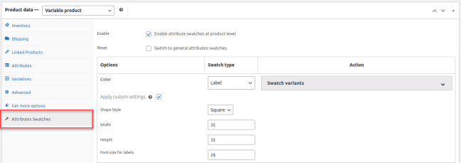 Product Level Settings