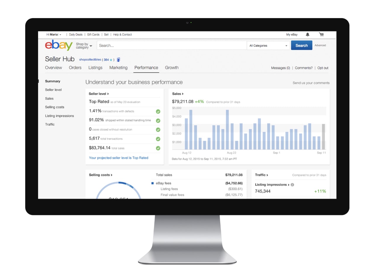 eBay's seller hub