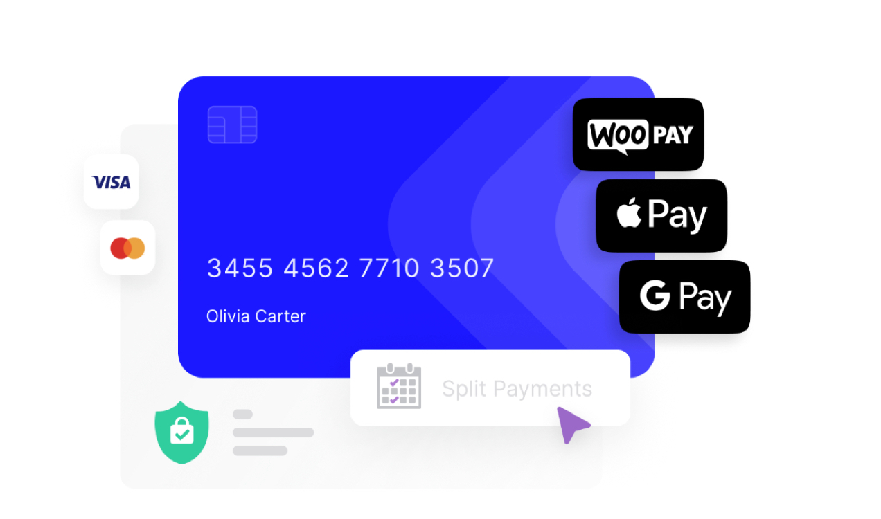 some of the payment options available with WooPayments