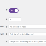 Product stock settings