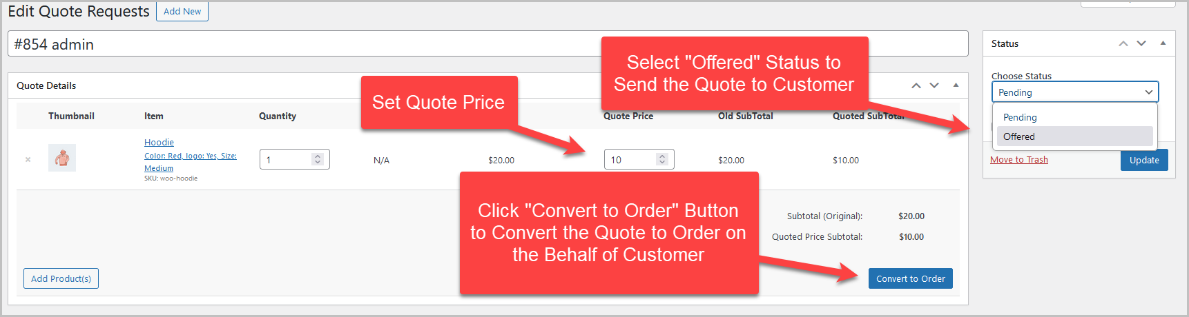 WooCommere price on request and quote plugin