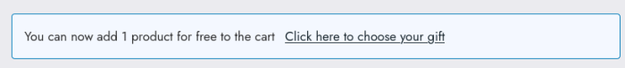 WooCommerce buy one get one free product - notice