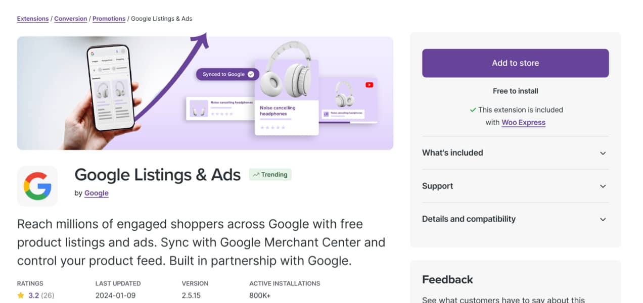 Google Listings & Ads extension