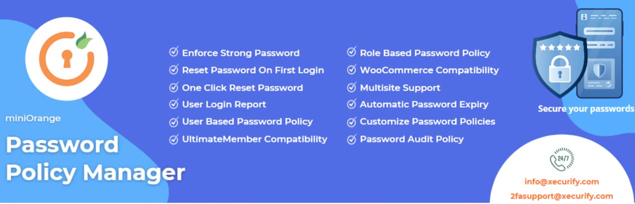 Password policy manager plugin page