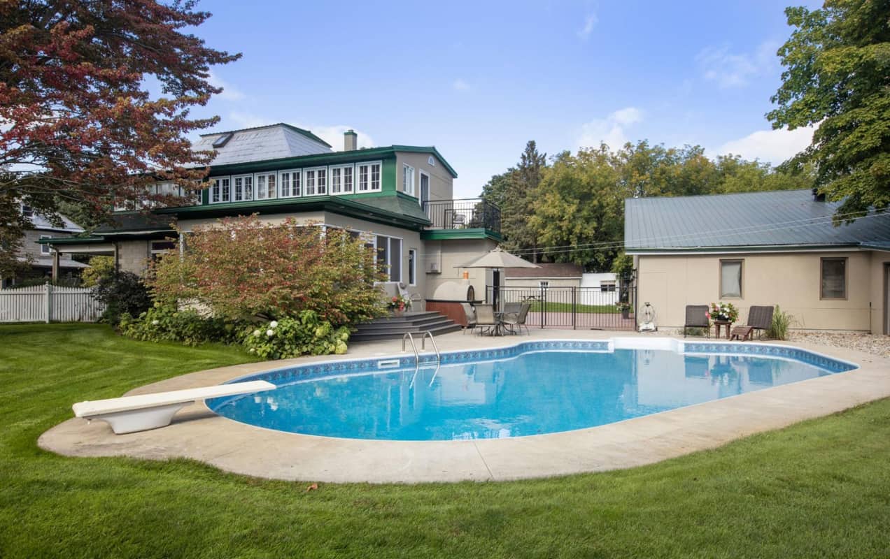 backyard pool at a house
