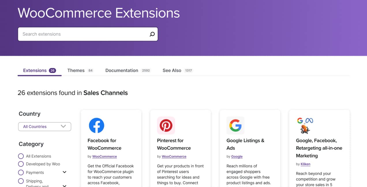 WooCommerce extension library