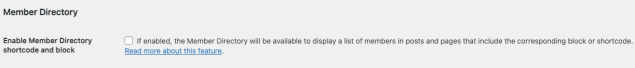 Member directory block and shortcode option