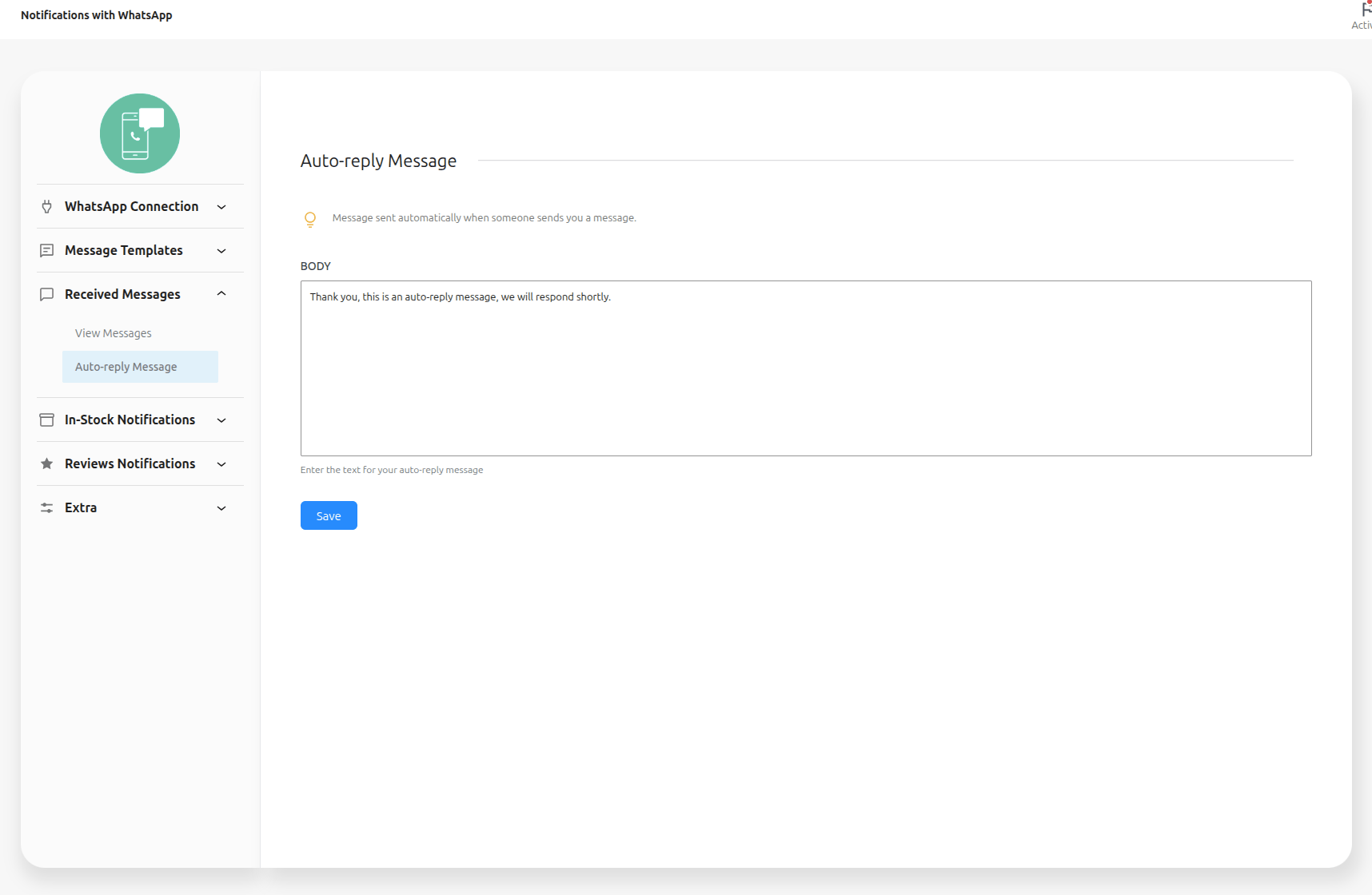 Notifications with WhatsApp Documentation - WooCommerce