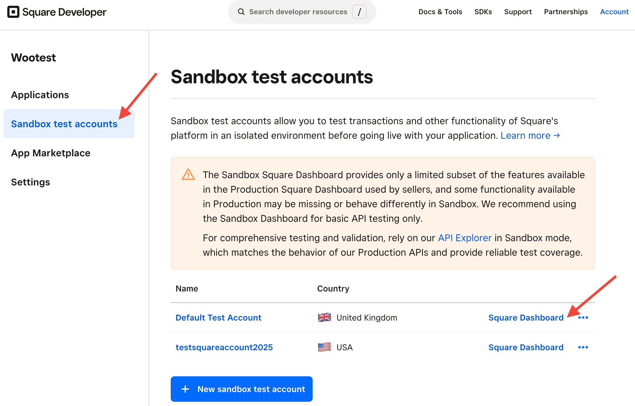 Testing WooCommerce Square in Sandbox Mode Documentation - WooCommerce