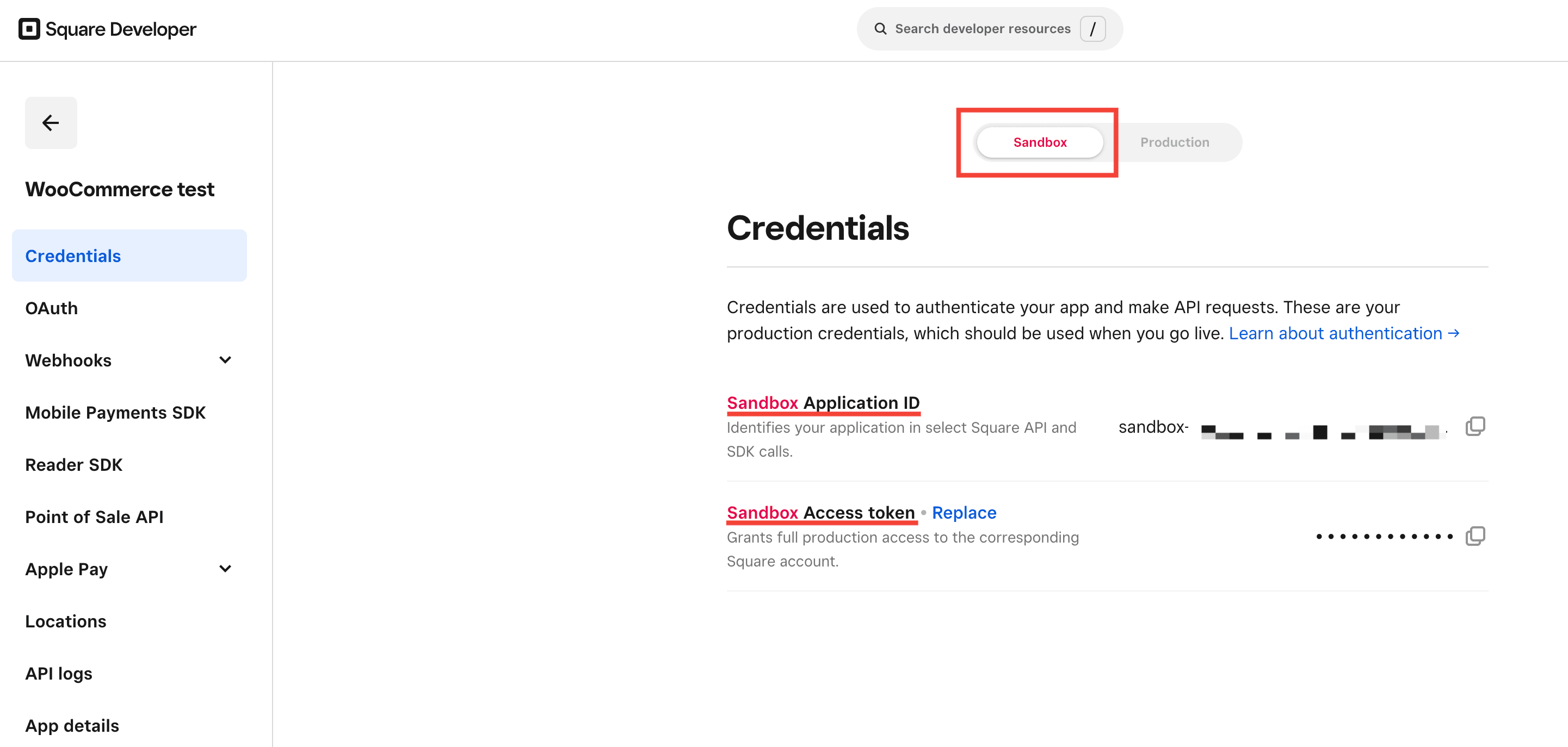 Testing WooCommerce Square in Sandbox Mode Documentation - WooCommerce