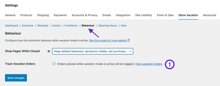 Track vacation orders