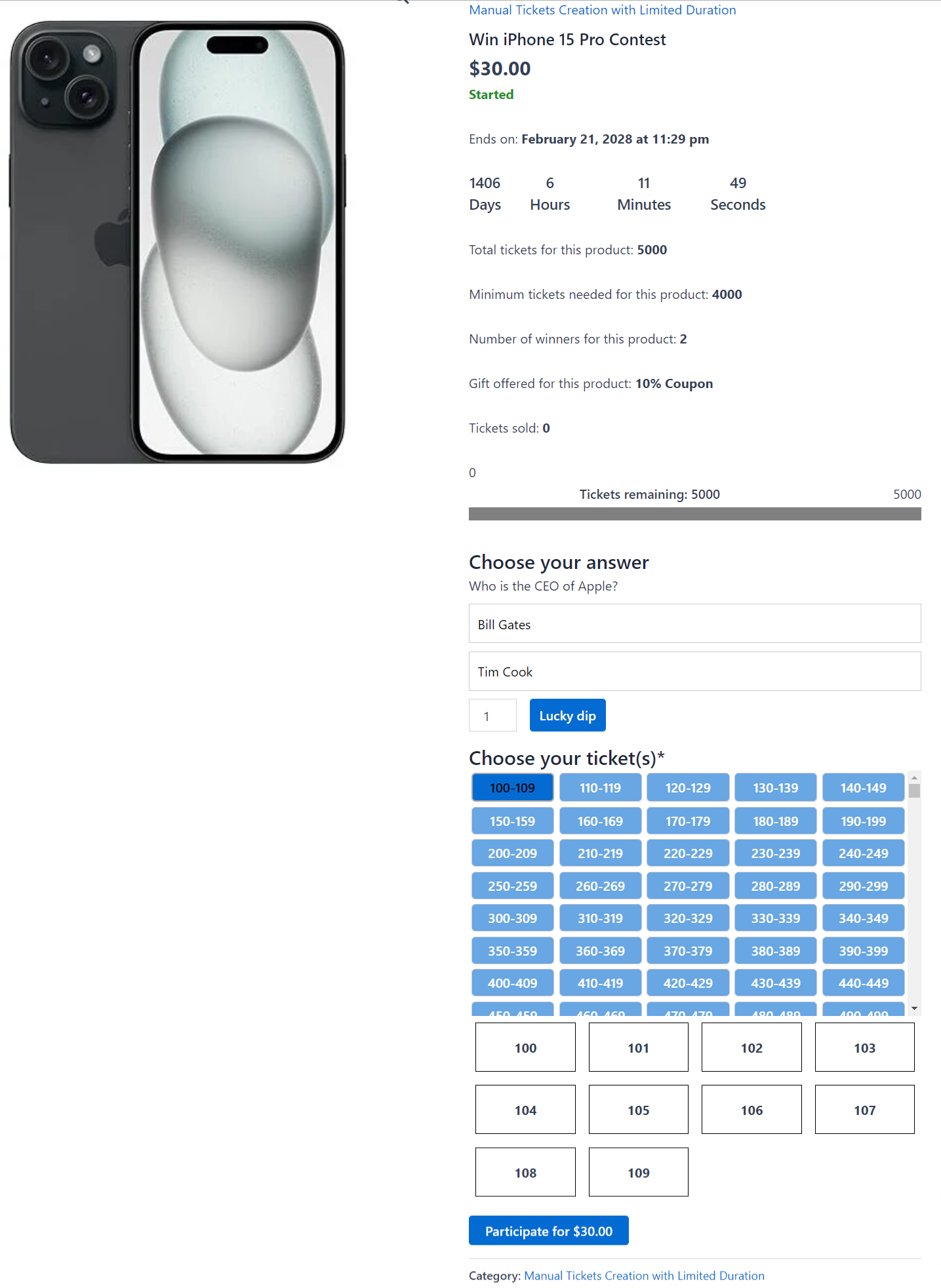 Ultimate Raffle - WooCommerce Lotteries, Competitions, Contests ...