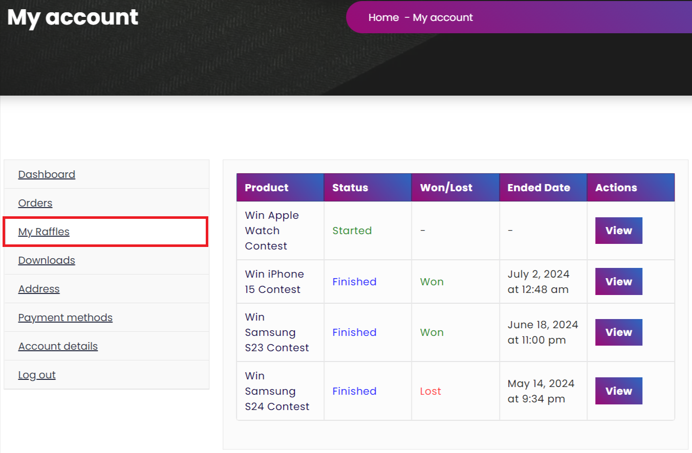 Eload Raffle Ultimate Raffle - WooCommerce Lotteries, Competitions, Contests ...
