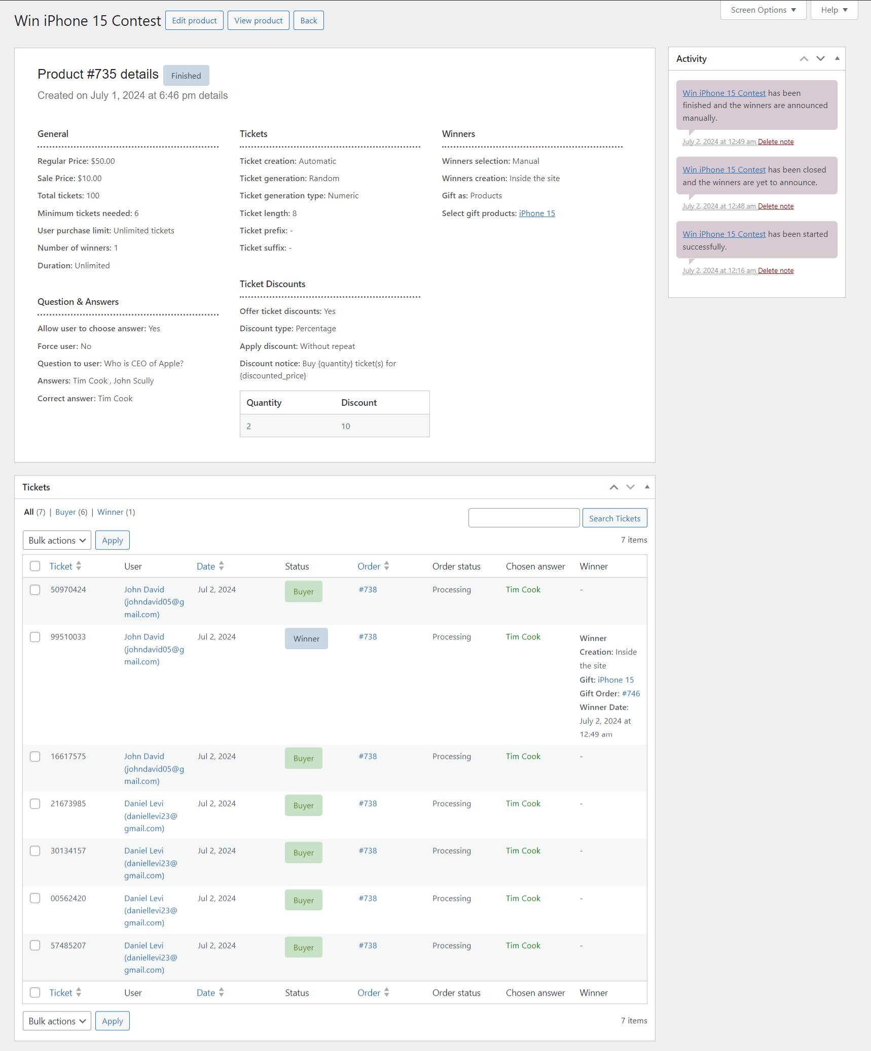 Ultimate Raffle Ultimate Raffle - WooCommerce Lotteries, Competitions, Contests ...