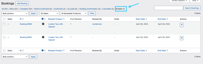 WooCommerce Bookings In Cart