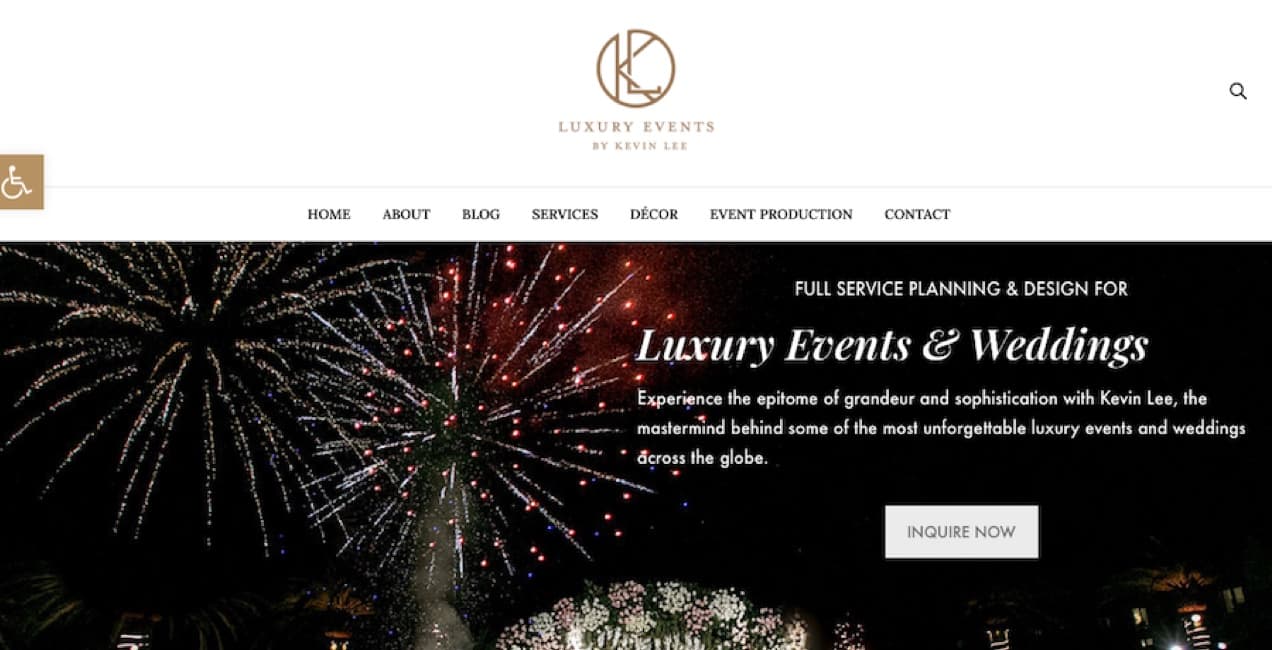 Luxury Events homepage