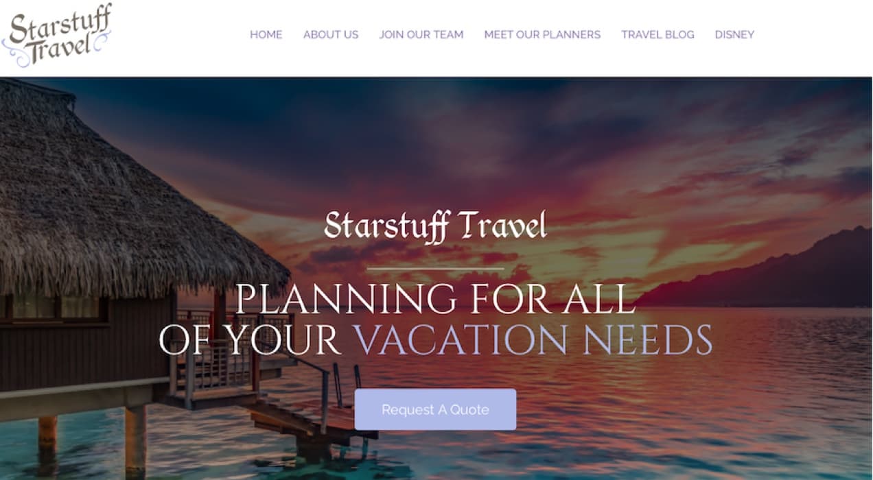 Starstuff Travel homepage