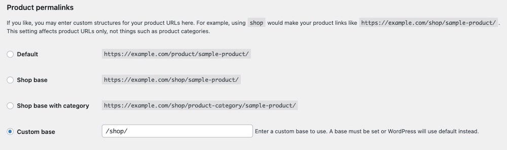 Permalinks Documentation - WooCommerce