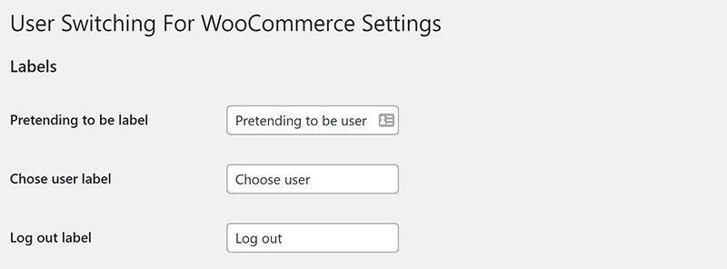 User Switching for WooCommerce Labels