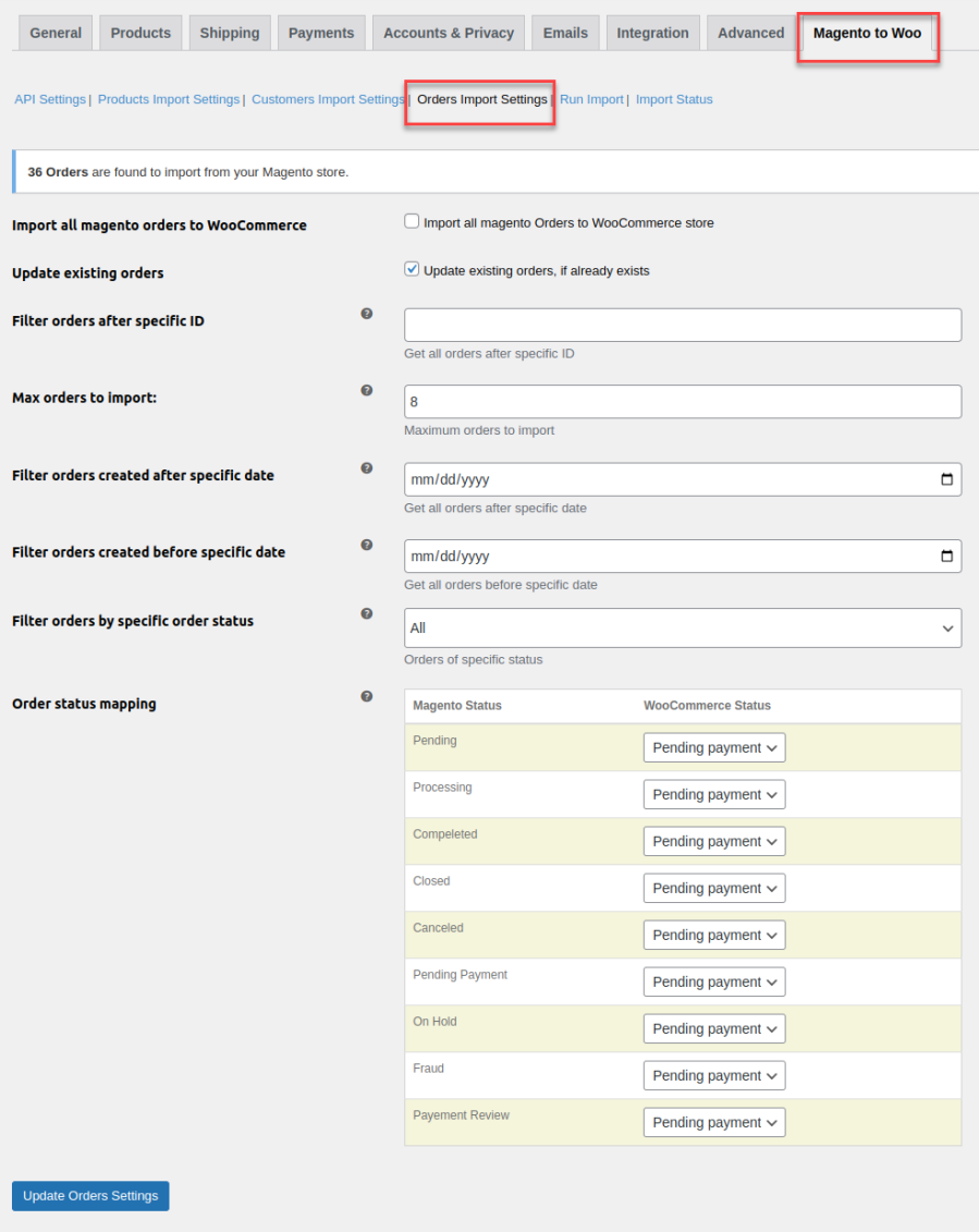 Migrate Order Data from Magento to WooCommerce 