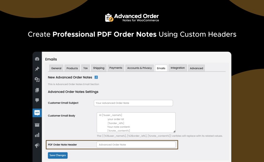 Create Professional PDF Order Notes Using Custom Headers Feature