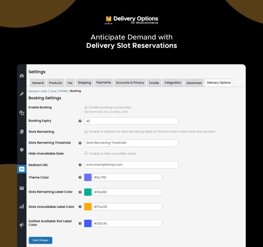 Delivery Slot Reservations Feature