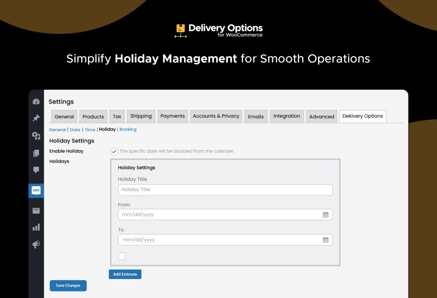 Holiday Management Feature